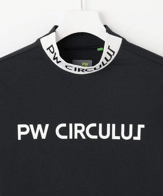PW CIRCULUS 【WOMEN】【ストレッチ/UVケア/接触冷感/防透】バックロゴ モックネック シャツ ブラック系