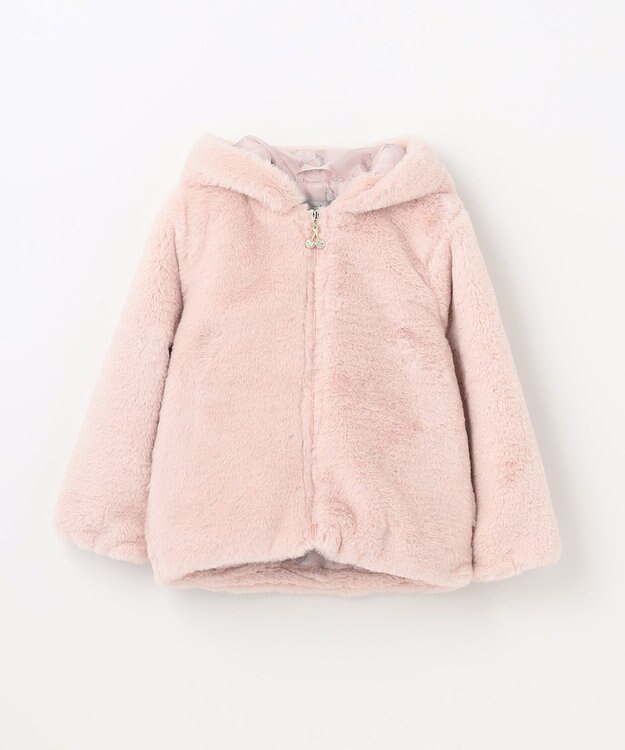 ANY KIDS アニマル耳ボアブルゾン ピンク×ウサ耳