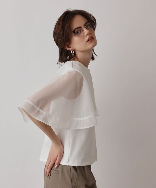 GRACE CONTINENTAL シアーケープカットトップ ホワイト