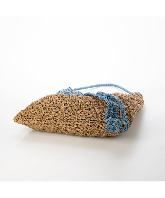 UNBILLION cachecache フリル編みワンハンドルクロッシェトート サックスブルー