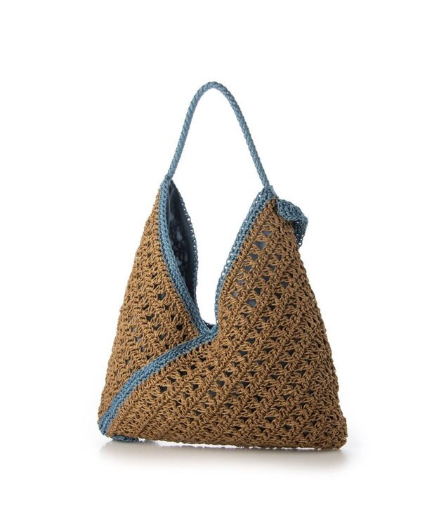 UNBILLION cachecache フリル編みワンハンドルクロッシェトート サックスブルー