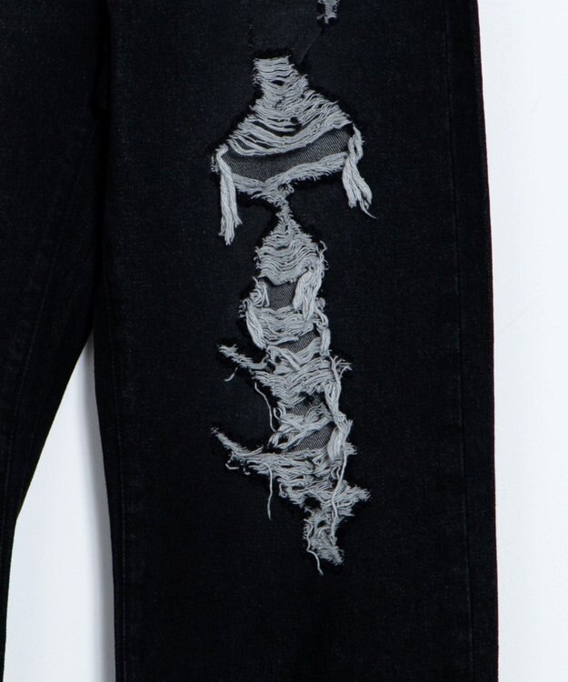 WEGO ダメージデニムワイドパンツ ブラック