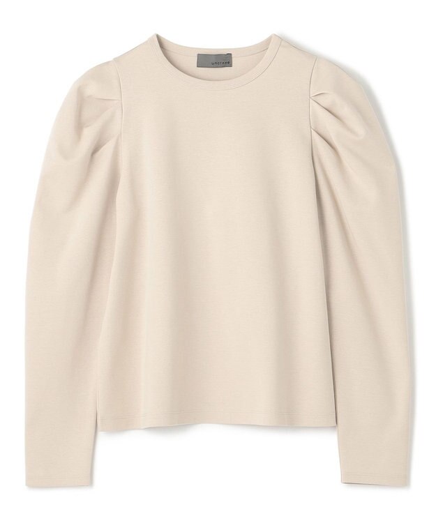 uncrave 【UVケア・接触冷感】ダブルフェイスジャージー ボリュームスリーブ カットソー(長袖)（uncrave STANDARD） ベージュ