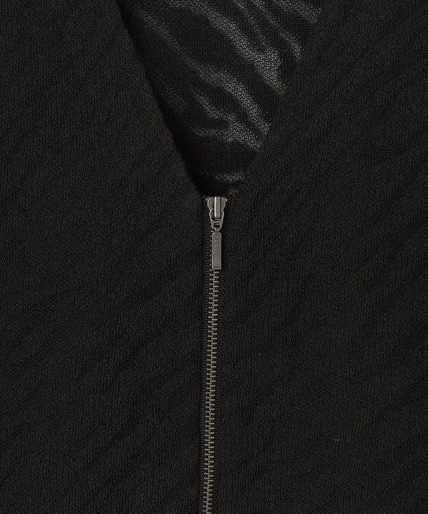 ICB L シアージャカード ニットブルゾン ブラック