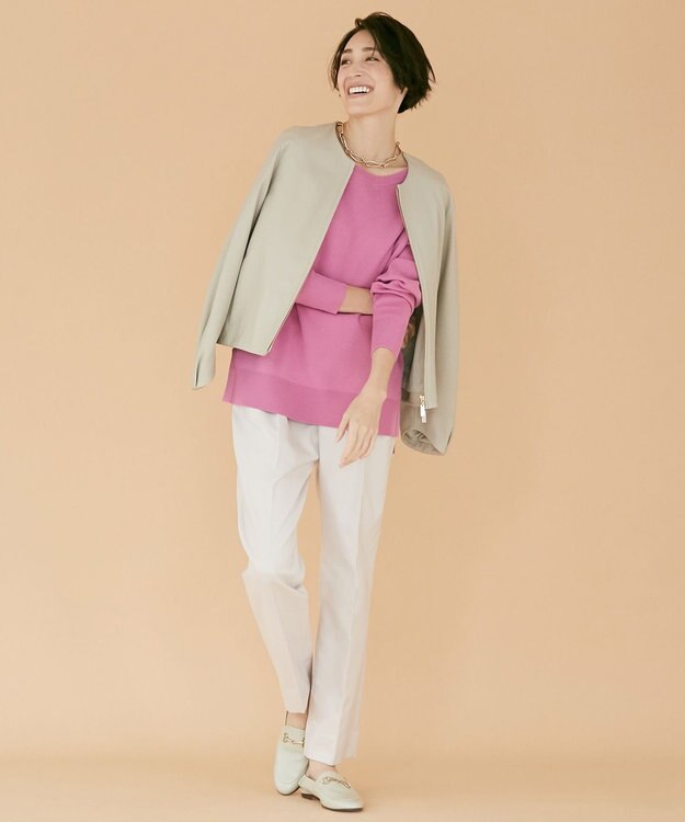 自由区 【Sサイズ有】コットンカシミヤ ニットトレーナー ピンク系