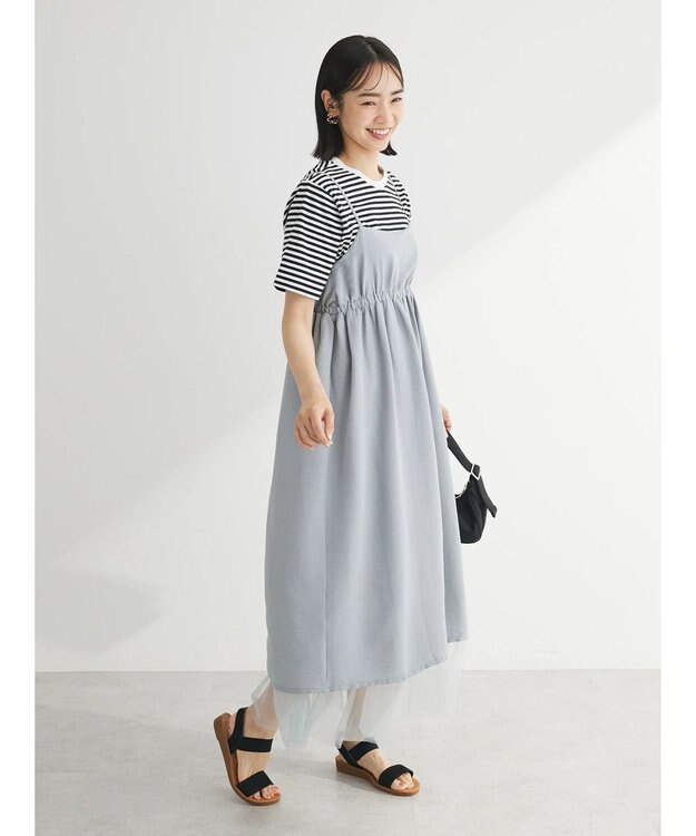 Green Parks ２ＷＡＹラメチュールキャミワンピース Gray