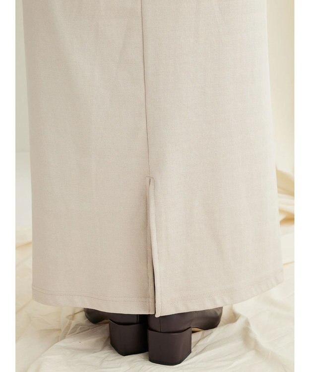 CRAFT STANDARD BOUTIQUE リブロングスカート Gray Beige