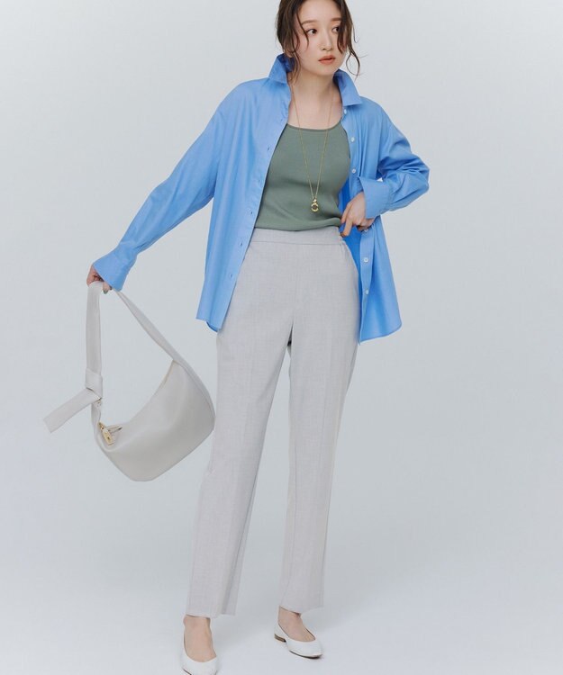 UNFILO マイビューティ テーパードパンツ ライトグレー