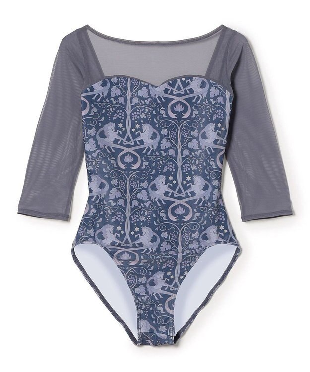 Chacott 6分袖レオタード ブルーPT