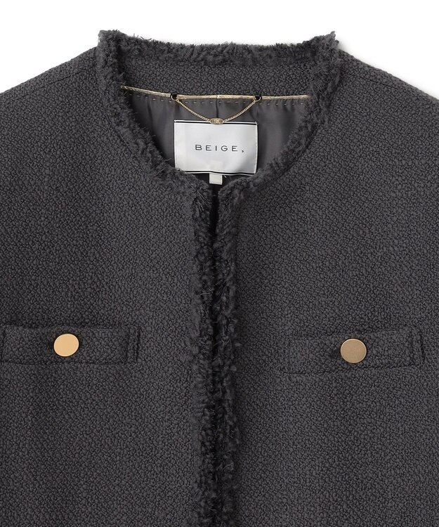 BEIGE， 【S-size】CAMBON / ツイードジャケット C.Gray