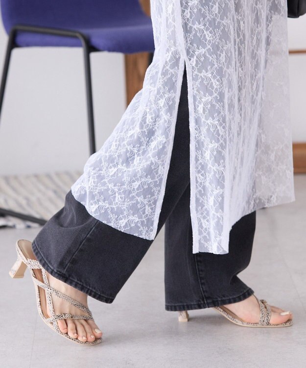 AMERICAN HOLIC サイドスリットレーススカート Off White