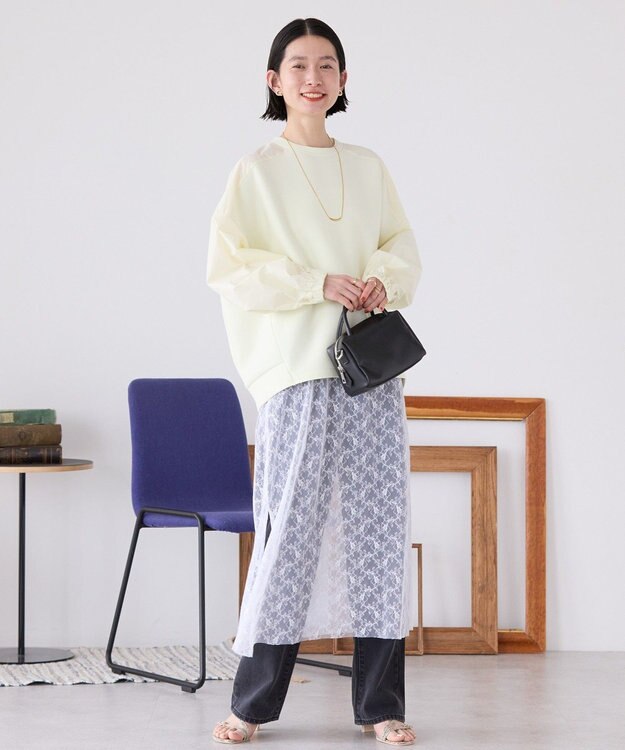 AMERICAN HOLIC サイドスリットレーススカート Off White