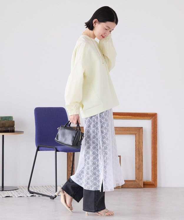 AMERICAN HOLIC サイドスリットレーススカート Off White