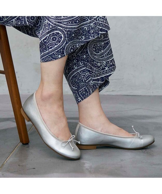 MODE ET JACOMO <MODE ET JACOMO>【レイン対応】ラウンドトゥバレエシューズ シルバー
