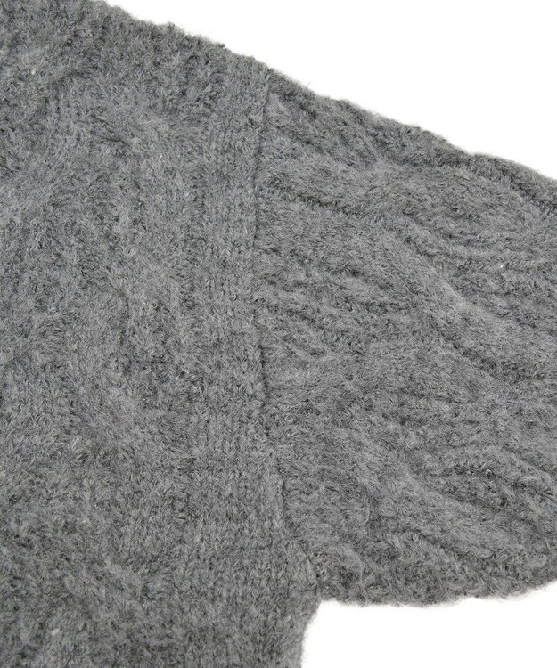 Green Parks ふわふわケーブルニットプルオーバー Gray Mixture
