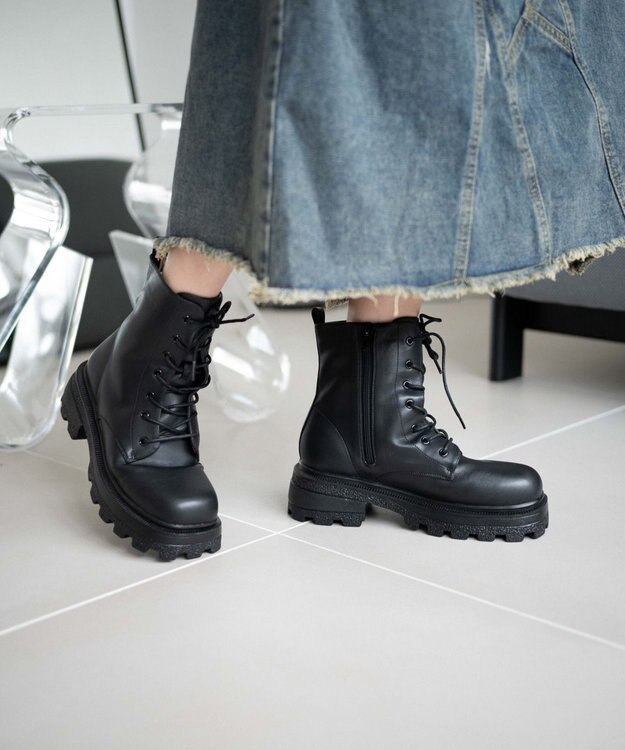 WEGO レースアップショートブーツ ブラック