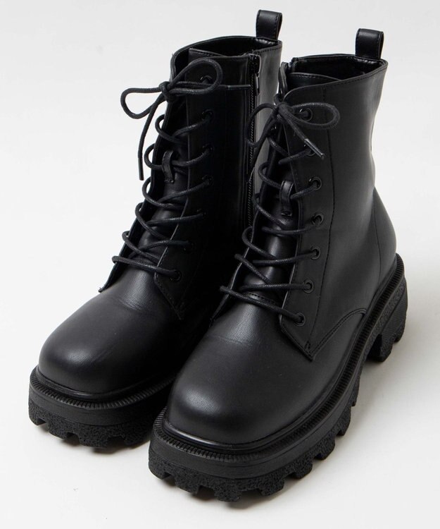 WEGO レースアップショートブーツ ブラック