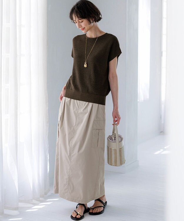 23区 【先行予約】ホーン リングコンビ ネックレス ベージュホーン×ゴールド