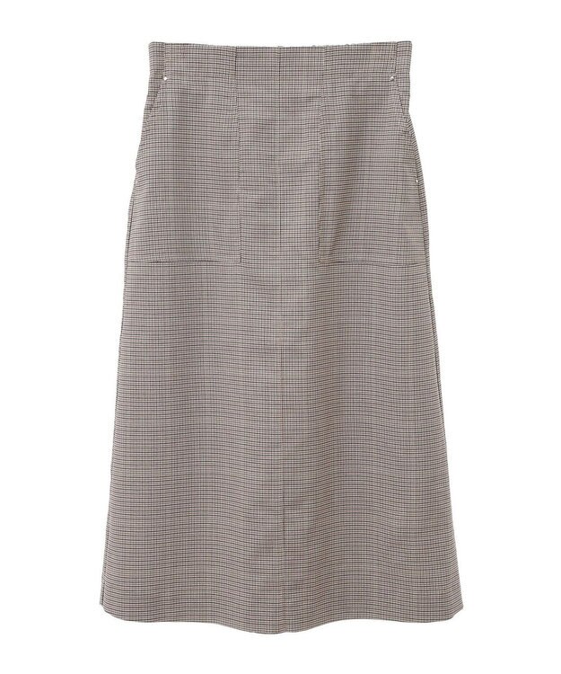 Green Parks きれいシルエットチェックＡラインスカート Black