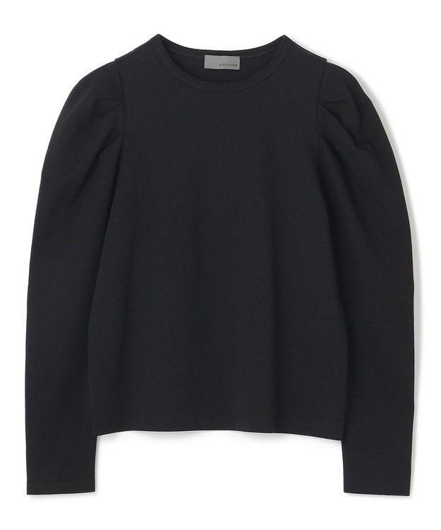 uncrave 【UVケア・接触冷感】ダブルフェイスジャージー ボリュームスリーブ カットソー(長袖)（uncrave STANDARD） ブラック