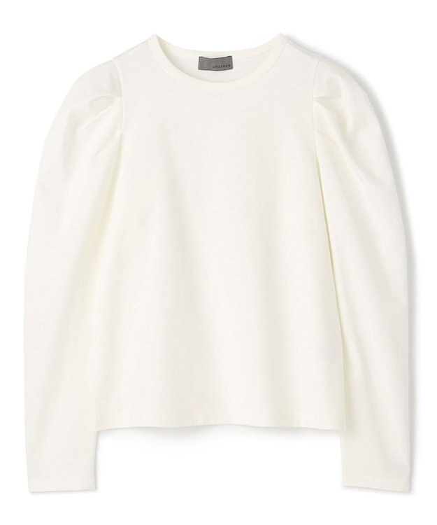 uncrave 【UVケア・接触冷感】ダブルフェイスジャージー ボリュームスリーブ カットソー(長袖)（uncrave STANDARD） ホワイト