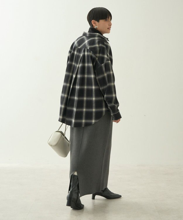 AMERICAN HOLIC ミラノリブニットタイトスカート Gray Mixture