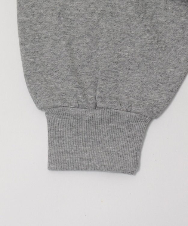 WEGO 【ユニセックス着用ITEM/裏起毛】バルーンクロップドグラフィックプルパーカー 杢グレー