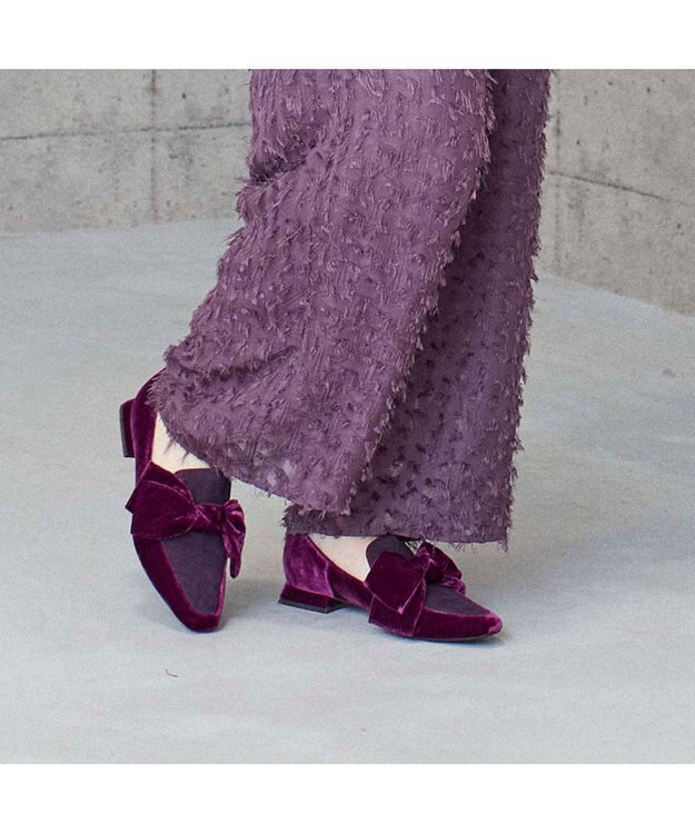 MODE ET JACOMO <MODE ET JACOMO>ベルベットリボンローファー ワインキジ
