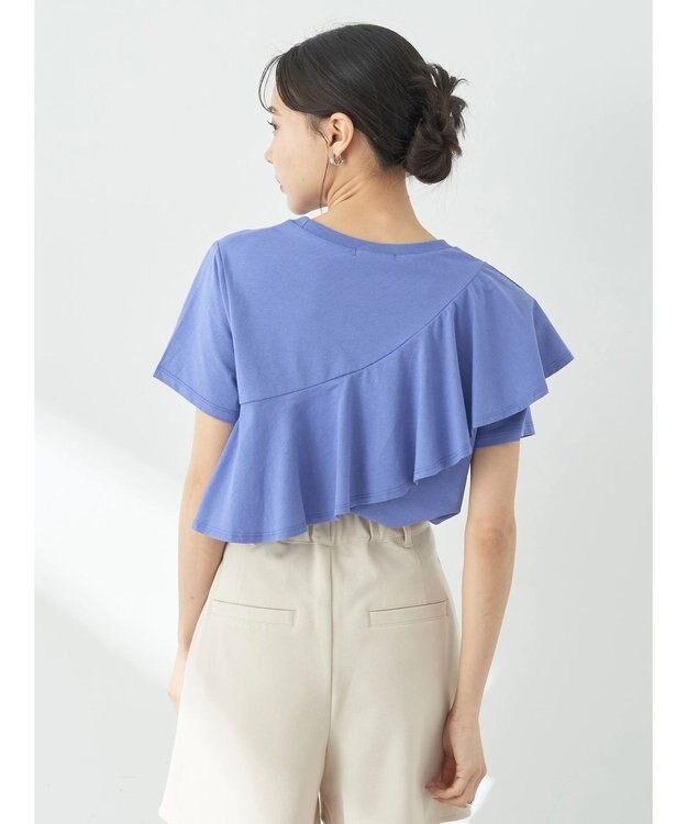 earth music&ecology フロントフリルプルオーバー Blue