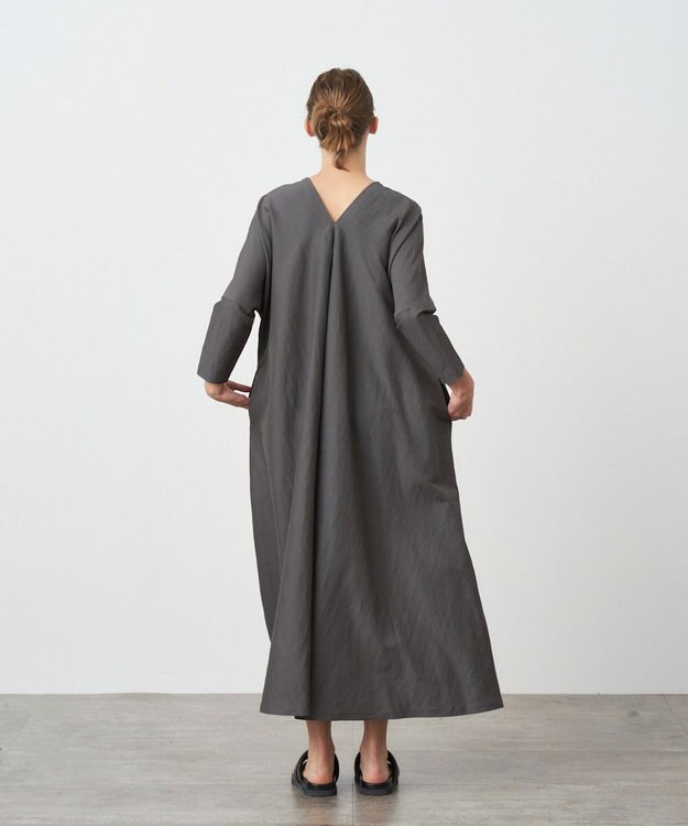 ATON LIGHT HEMP | ドレープドレス CHARCOAL GRAY