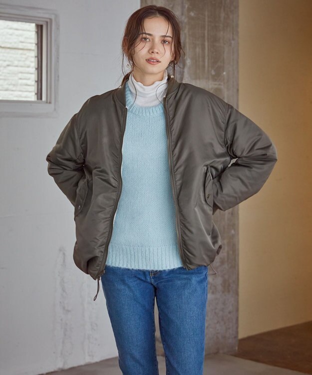 23区 【SLOW/一部店舗限定】チャンキーモヘヤ ニット サックスブルー系