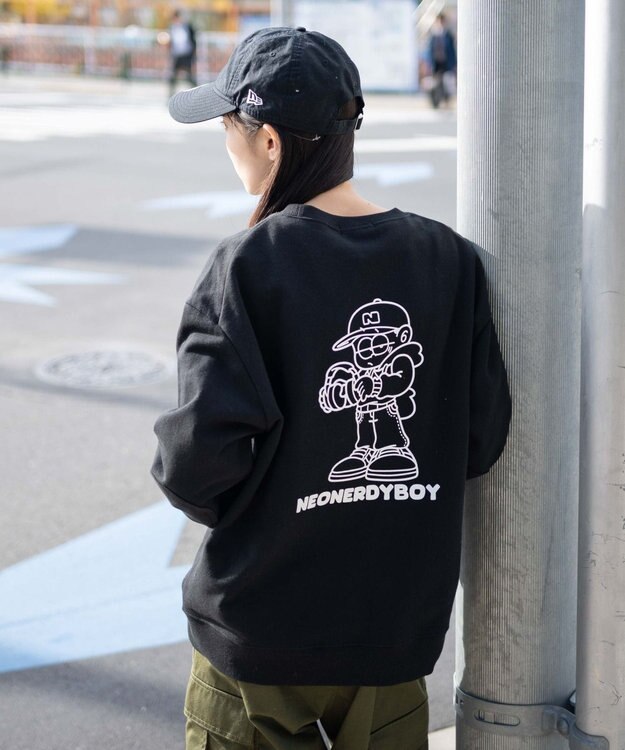 WEGO 【ユニセックス着用ITEM】THEBOYエルボーパッチクルーネックPO ブラック