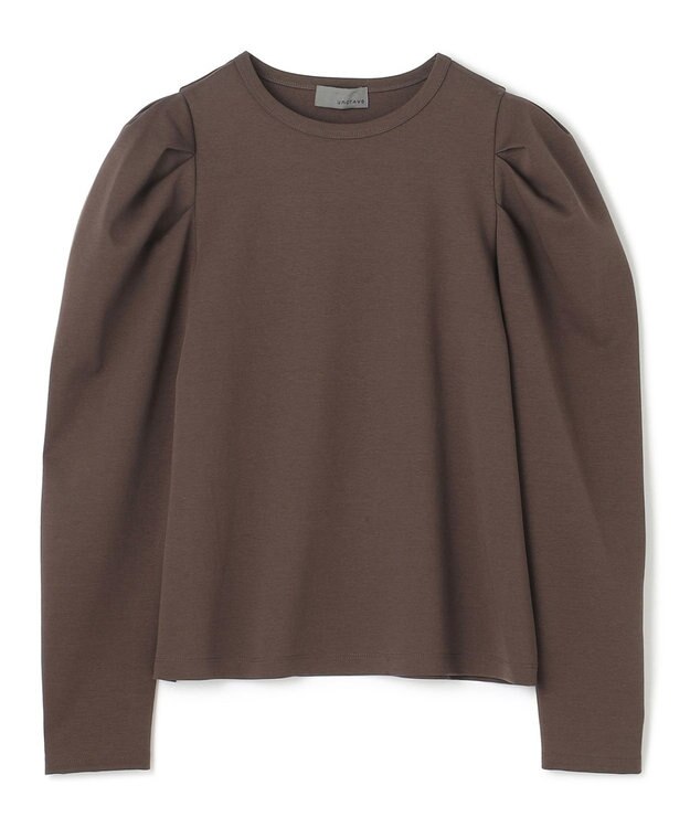 uncrave 【UVケア・接触冷感】ダブルフェイスジャージー ボリュームスリーブ カットソー(長袖)（uncrave STANDARD） ブラウン