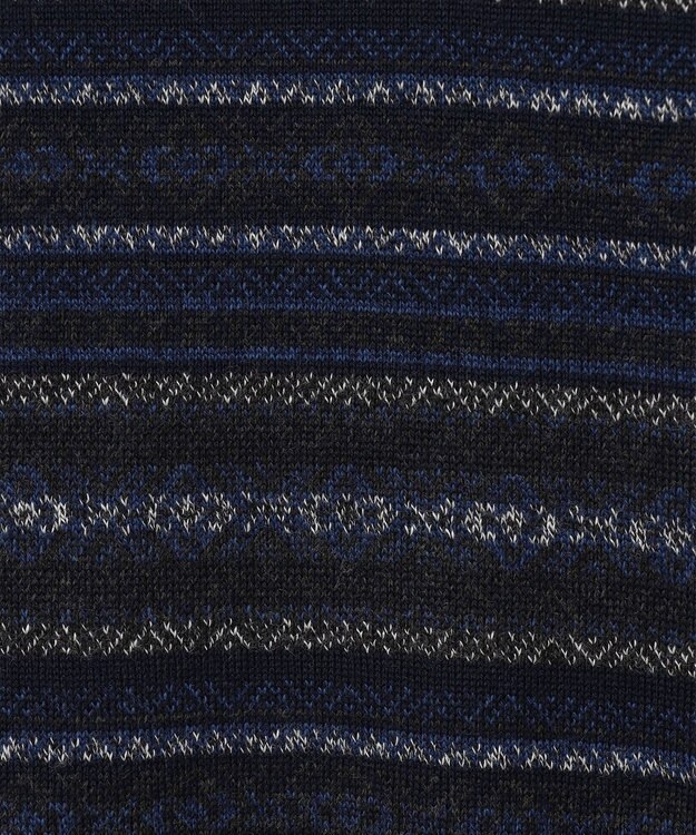 JOSEPH ABBOUD 【イタリア糸使用/洗える】フェアアエルクルーネック ニット ネイビー系7