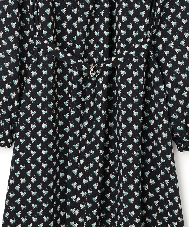 23区 モダンアートプリント ワンピース ネイビー系