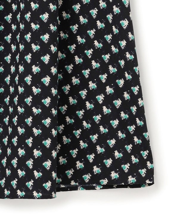 23区 モダンアートプリント ワンピース ネイビー系