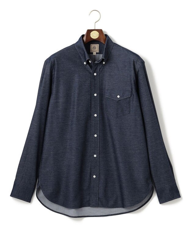 J.PRESS MEN KANEMASA KNITTING デニムジャージ シャツ ネイビー系