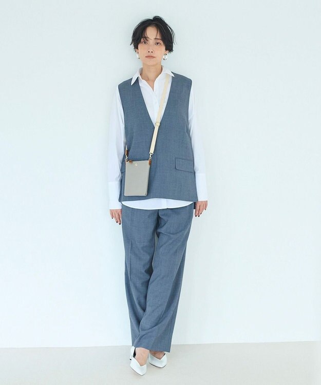 TOPKAPI 【Breath TOPKAPI】SCOTCH GRAIN スコッチグレイン ネオレザー サコッシュ スマホ ショルダーバッグ ライトグレー