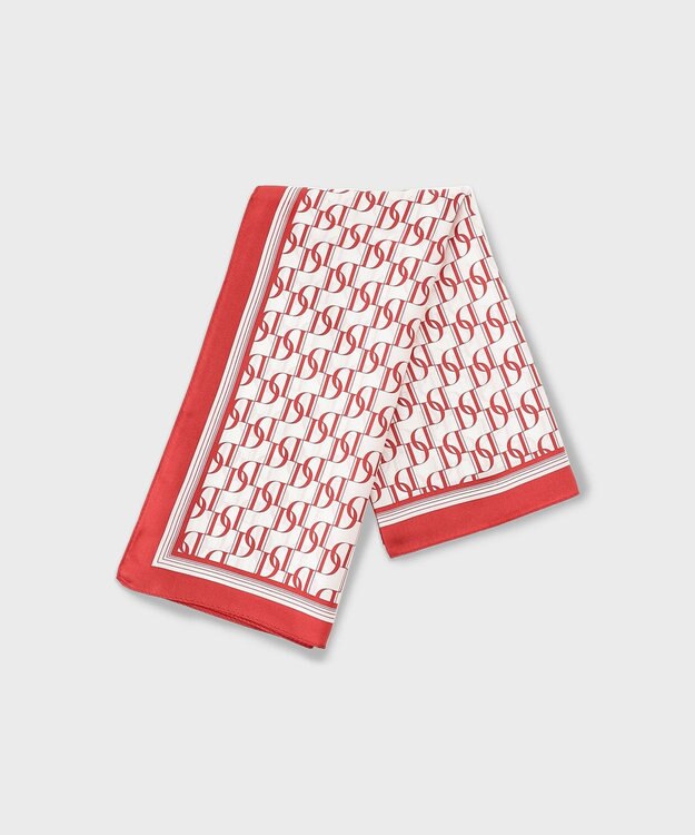 GRACE CONTINENTAL モノグラムスカーフ レッド