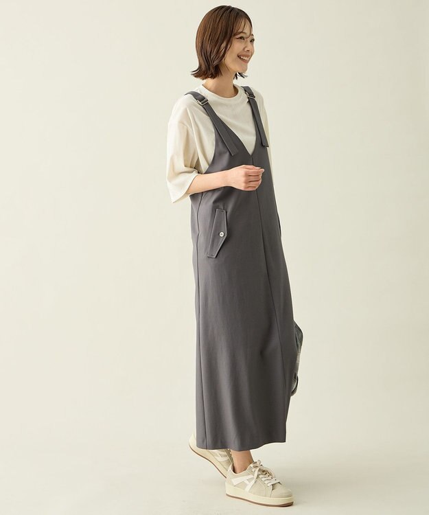 ANY L イージーケアジャンパースカート グレー