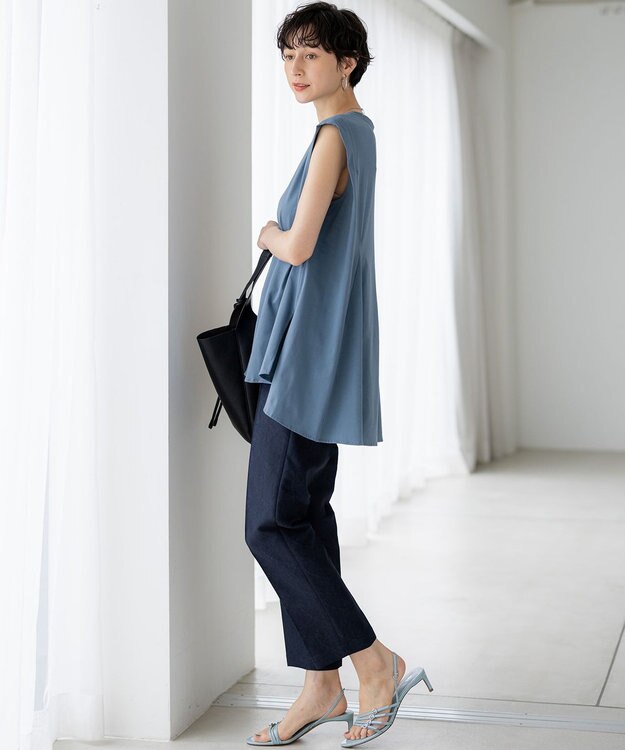 23区 【一部店舗限定/洗える】リネンライクジャカード セットアップ ネイビー系