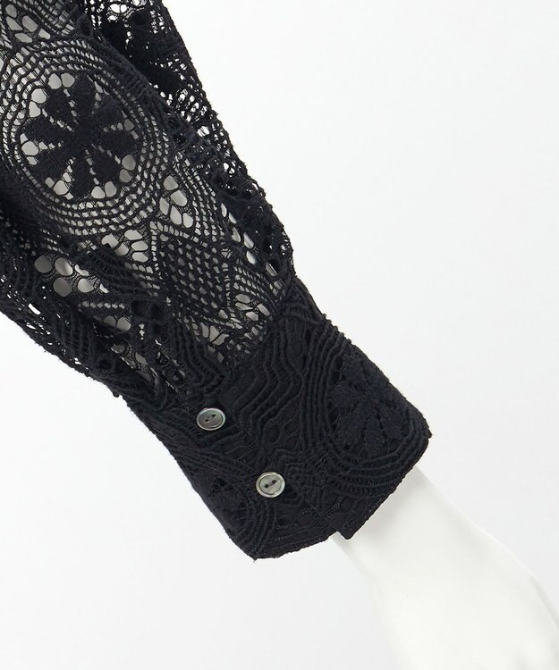 23区 【GOLD LABEL】モチーフレース シャツ ブラウス ブラック系