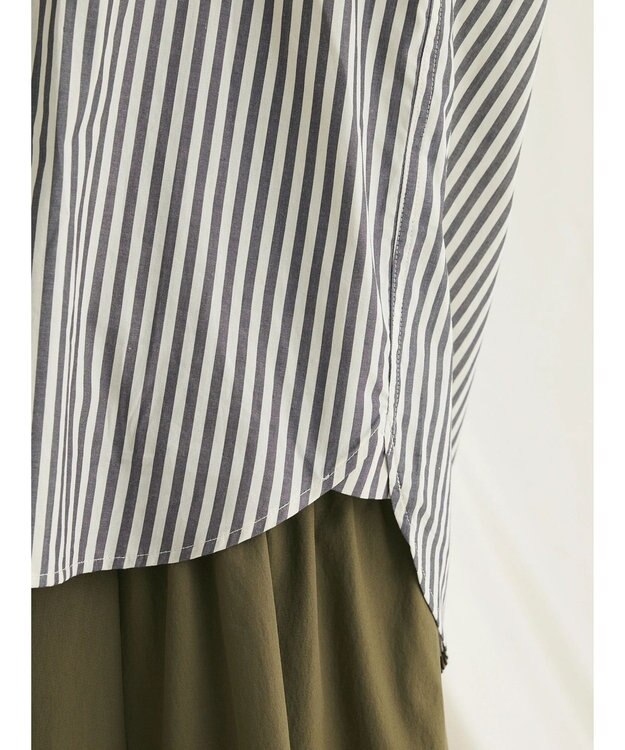 CRAFT STANDARD BOUTIQUE バンドカラーシャツ Stripe Gray