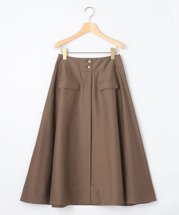 組曲 【洗える・涼感】シアーボイル スカート ダークブラウン系