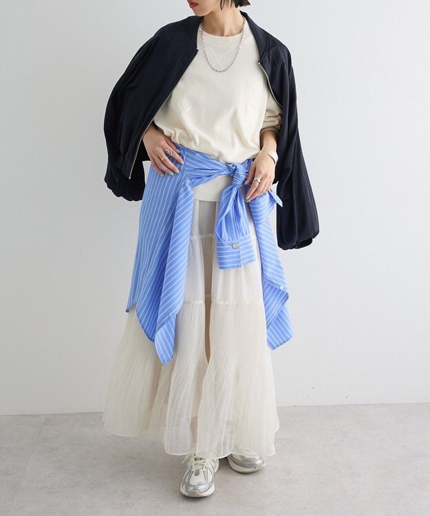 Green Parks エアリーティアードスカート Off White