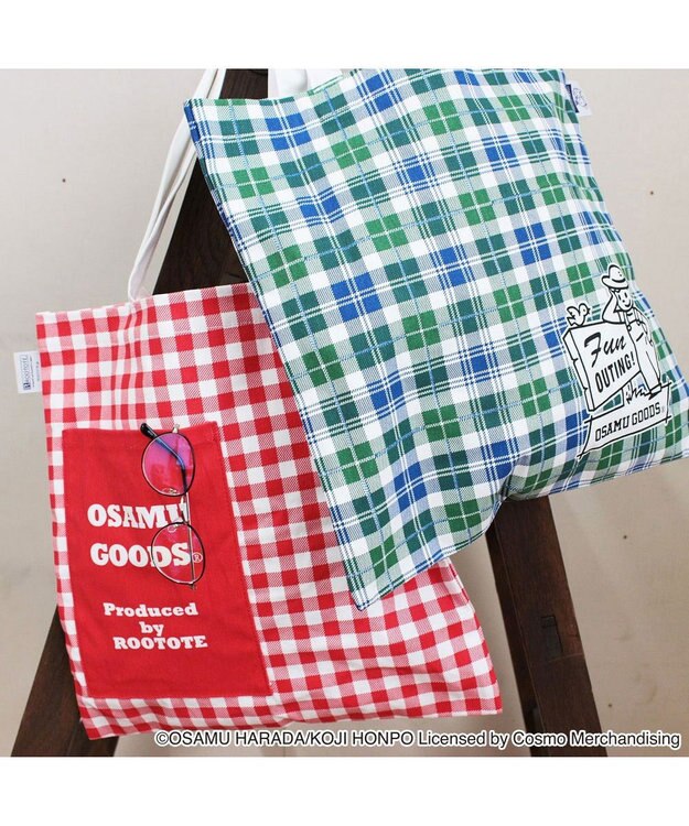 ROOTOTE 4722【オサムグッズ】OSAMU GOODS(R)×ROOTOTE トール・フラット 02：チェックネイビー