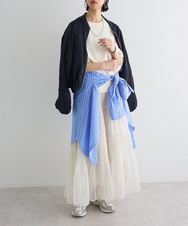 Green Parks エアリーティアードスカート Off White