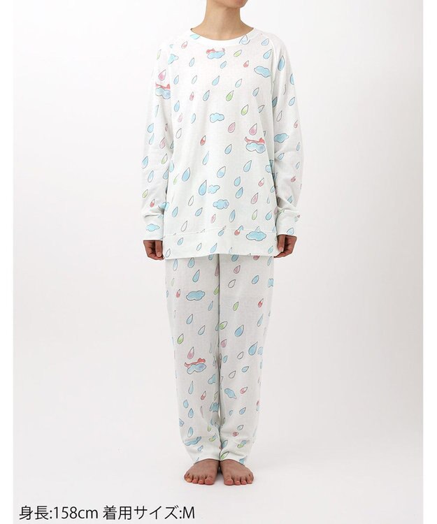 tsumori chisato SLEEP ツモリチサト パジャマ 長袖 長ズボン ルームウェア 綿混(本体) 接結天竺素材 ソフトな風合い 上下セット かぶりタイプ tsumori chisato SLEEP UDX555 /ワコール アイボリー