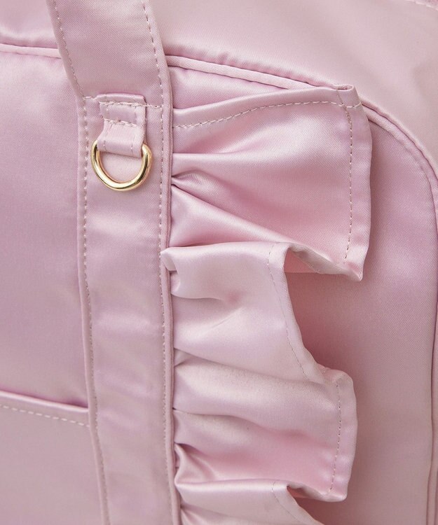 Maison de FLEUR EC限定サテンフリルキャリーオンバッグ Black