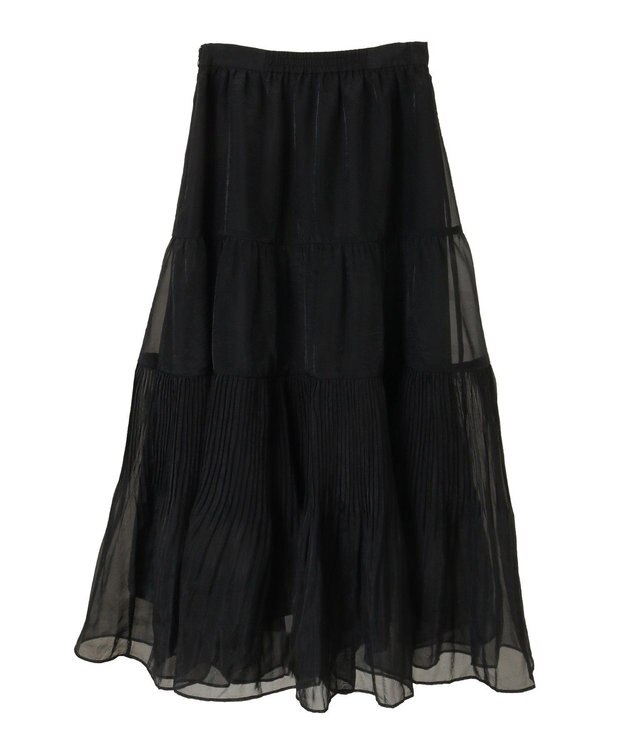 Green Parks エアリーティアードスカート Black